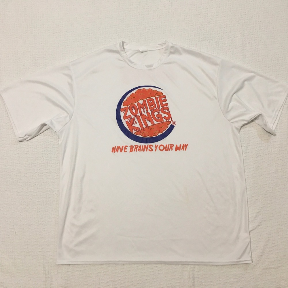 C2 Sport Zombie Kings Have Brains Your Way Graphic‎ T Shirt 2X White Mens